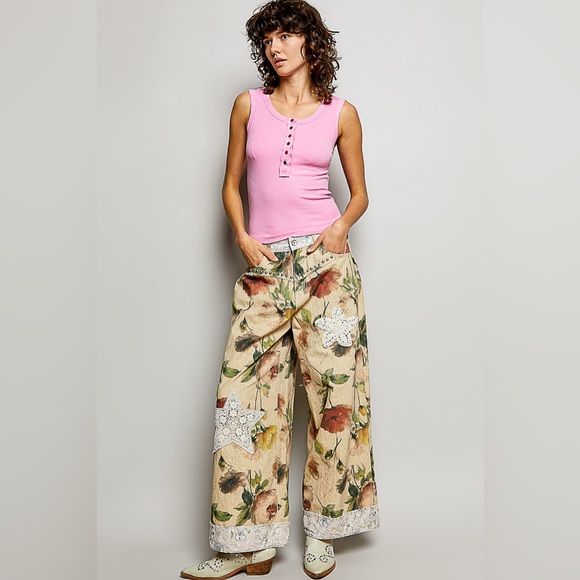 POL Colorful Button Round Neck Ribbed Tank - Picture 5 of 6